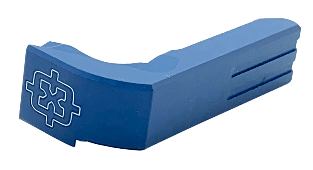 Cross Armory CRGMCBL Mag Catch  Extended Compatible w/Glock Gen1-3/P80 Blue Anodized Aluminum