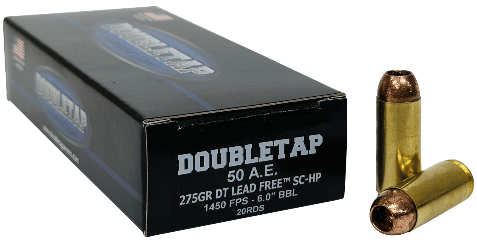 DoubleTap Ammunition 50AE275X DT Lead Free  50AE 275gr 20 Per Box/25 Case