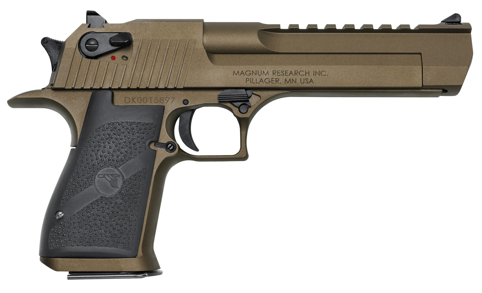 Magnum Research DE50BB Desert Eagle Mark XIX 50 AE 6" 7+1 Burnt Bronze Cerakote Carbon Steel Frame & Slide Black Rubber Grip