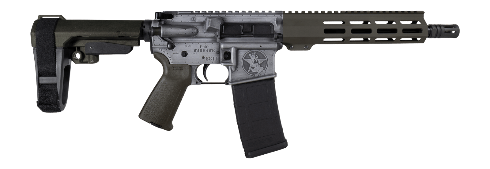 Shark Coast Tactical SCC07336BOMB-P Bomber 5.56 NATO 30+1 10.50" Black Nitride Threaded Barrel, Aluminum Receiver w/Picatinny Rail, M-LOK Handguard, Polymer SB Tactical SBA3 Brace, Magpul MOE Grip, Ri