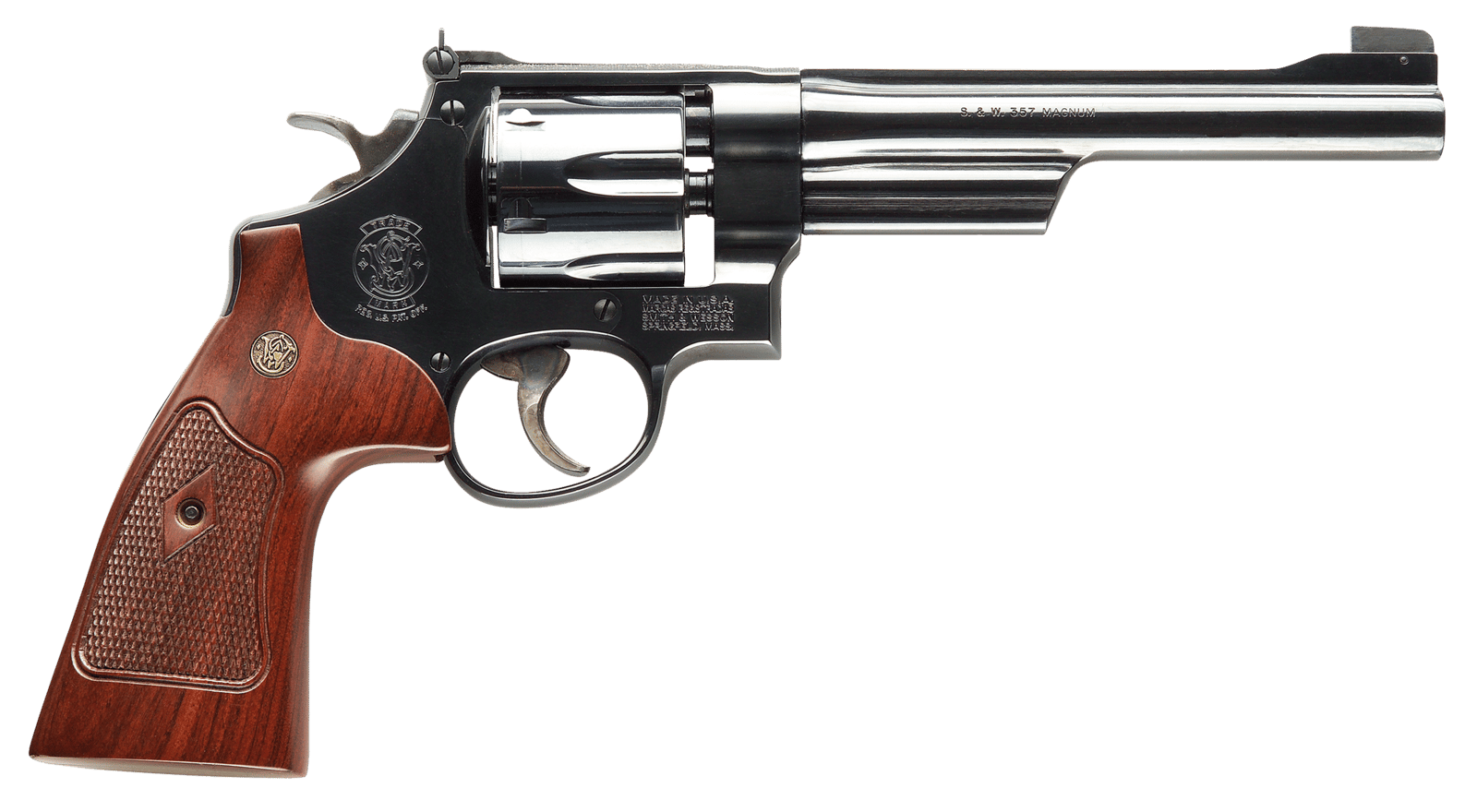 Smith & Wesson 150341 Model 27 Classic 357 Mag or 38 S&W Spl +P Blued Carbon Steel 6.50" Barrel, 6rd  Cylinder & N-Frame, Checkered Square Butt Walnut Grip