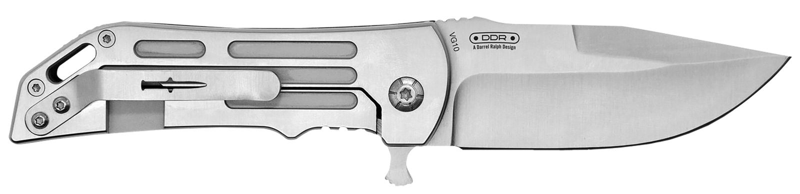 Camillus 19643 Dominator II 3" Folding Drop Point Plain Titanium Bonded 420 Stainless Steel Blade, Silver Carbon Fiber/SS Handle