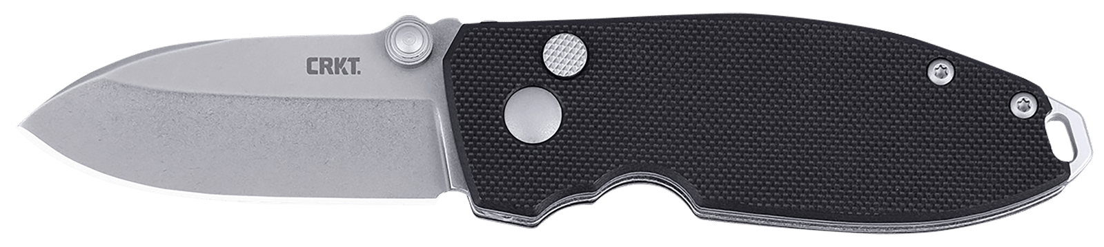 CRKT 2474 SQUID  EDC 2.27" Folding Plain Stonewashed D2 Steel Blade, Black G10 Handle