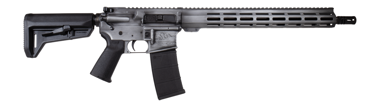 Shark Coast Tactical 300-065-1000-04 Liberty Or Death 5.56 NATO 30+1 16" Black Melonite Threaded Barrel, Aluminum Receiver w/Picatinny Rail, M-LOK Handguard, Magpul MOE SL Black Polymer Stock, Magpul