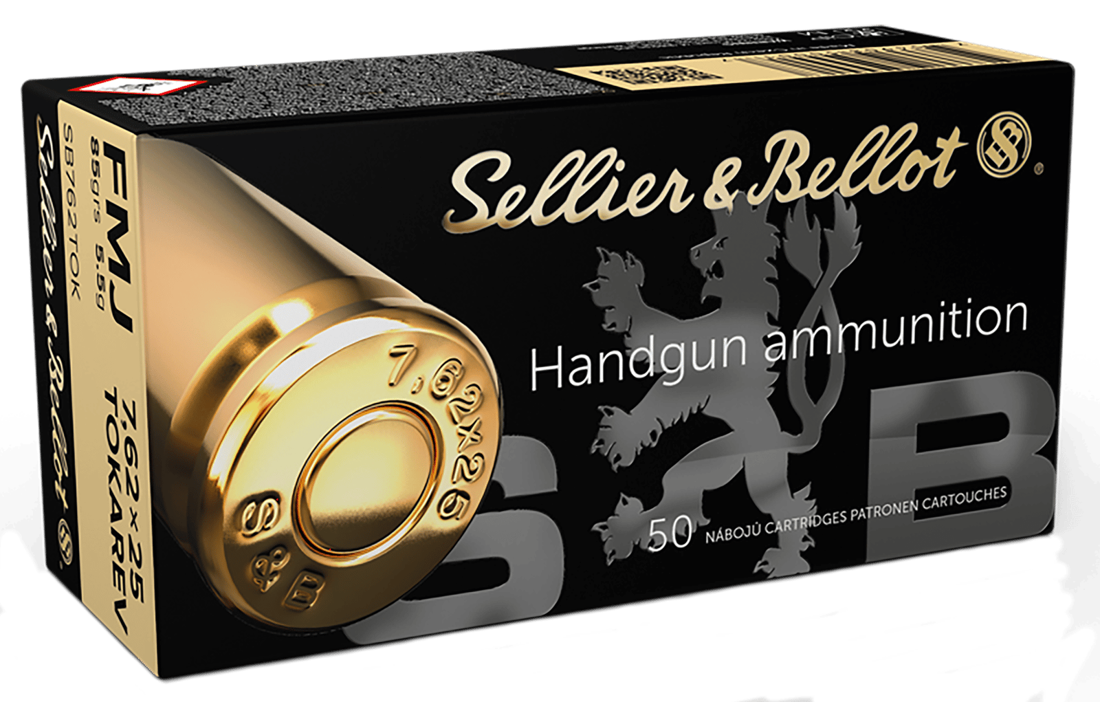Sellier & Bellot SB762TOK Handgun  7.62x25mmTokarev 85gr Full Metal Jacket 50 Per Box/30 Case