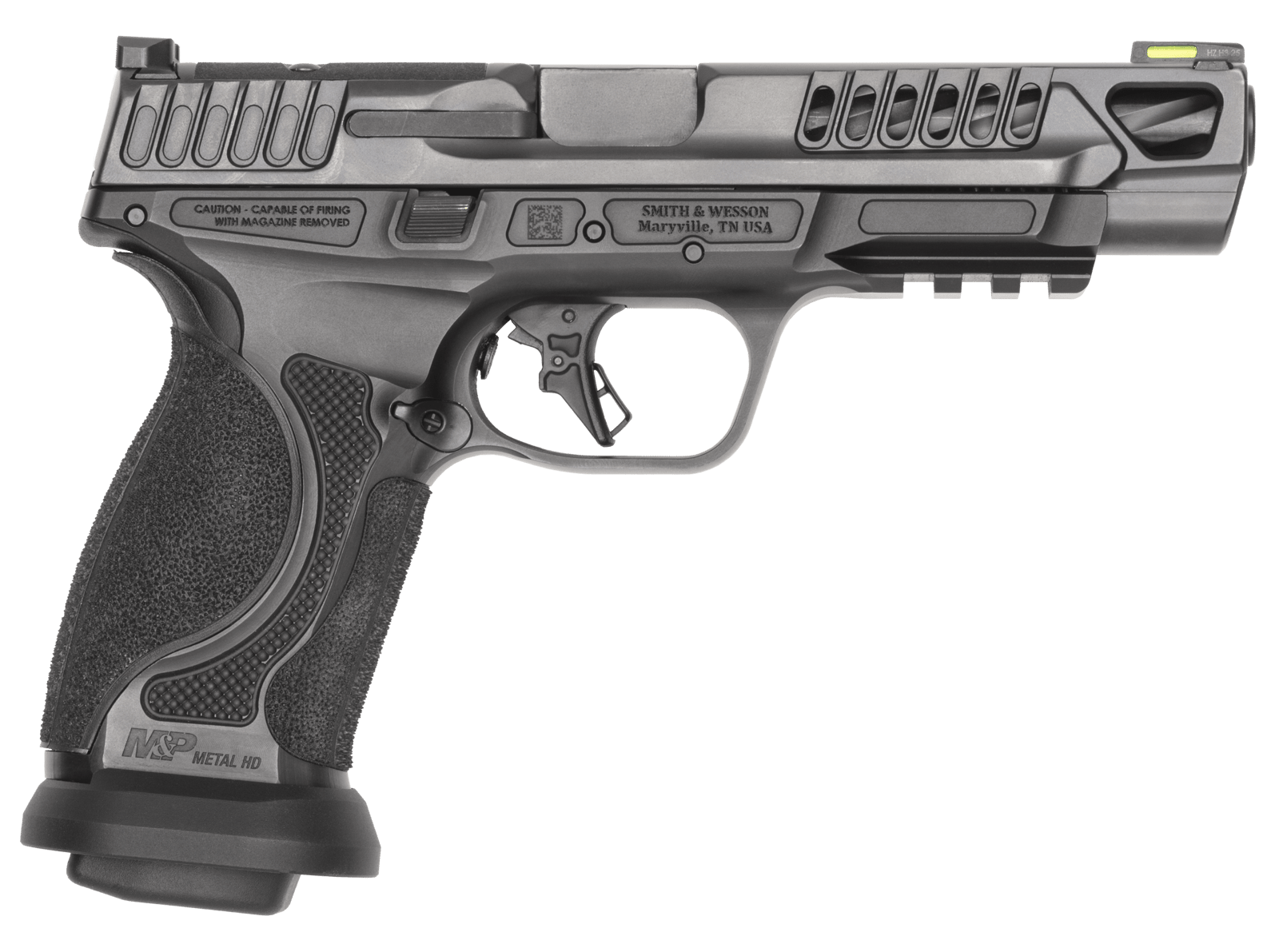 Smith & Wesson 14070 M&P M2.0 Competitor HD 9mm Luger 10+1 5" Overall Black Armornite Stainless Steel Spiral Fluted Barrel, Lightening Cut/Optic Ready/Serrated Slide & Stainless Steel Frame w/Picatinn