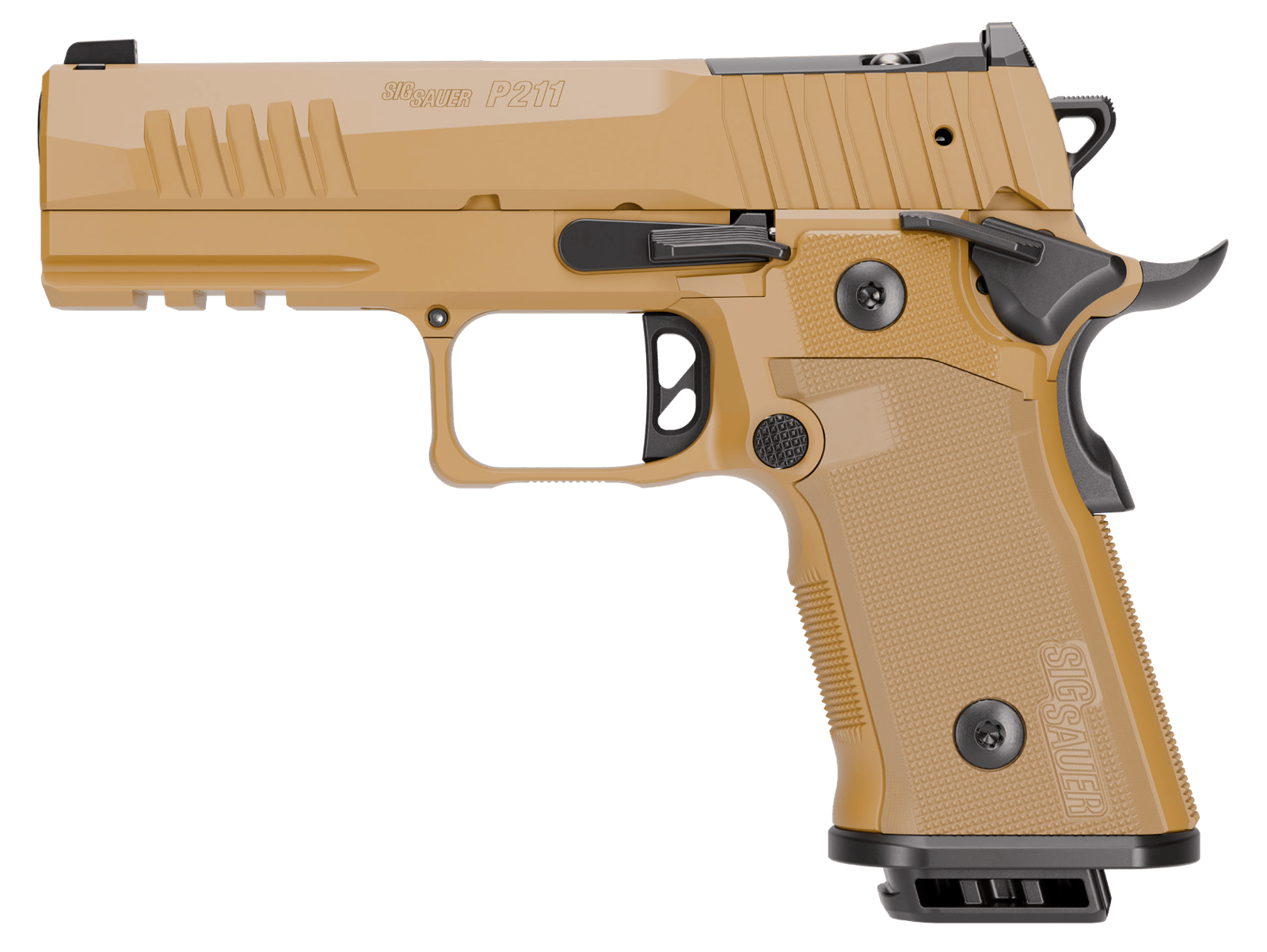 Sig Sauer 211CA9GT4COY P211 GT4 Carry 9mm Luger 21+1 4.20" Black Barrel, Coyote Cerakote Stainless Steel Optic Ready/Serrated Slide & Stainless Steel Frame w/Beavertail & Picatinny Rail, G10 Grip Pane