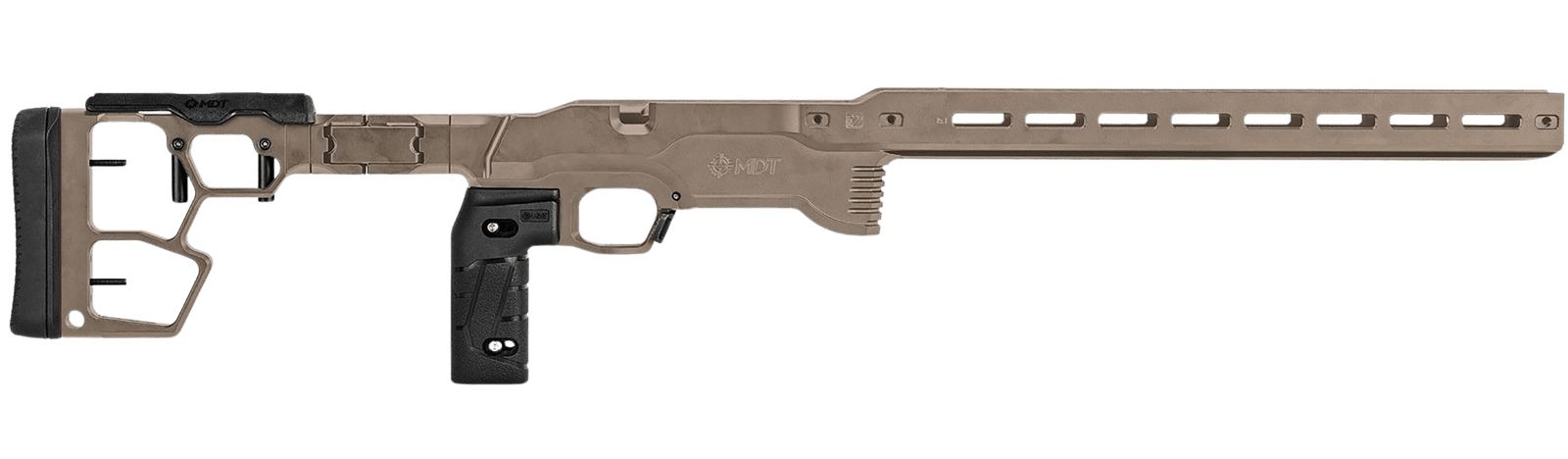 Mdt Sporting Goods Inc 114882FDE ACC Premier Gen2 Chassis System Cerakote Flat Dark Earth Aluminum Fits Ruger American Rimfire Right Hand