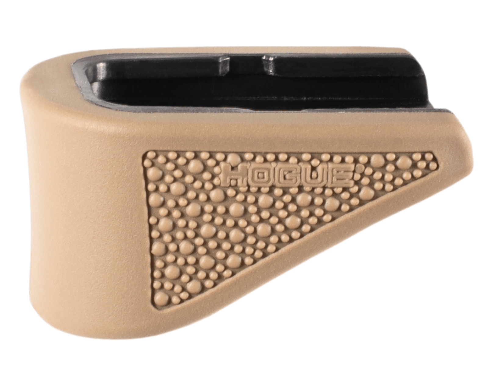 Hogue 18223  Extension Base Pad Fits Glock 42 Compatible w/ 6rd Magazine FDE Overmolded Rubber