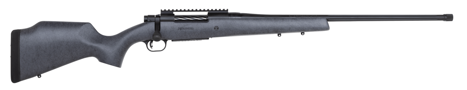 Mossberg 28102 Patriot Long Range Hunter 300 Win Mag Caliber with 3+1 Capacity, 24" Threaded/Fluted Barrel, Matte Blued Metal Finish & Sniper Gray Fixed Monte Carlo Stock Right Hand (Full Size)