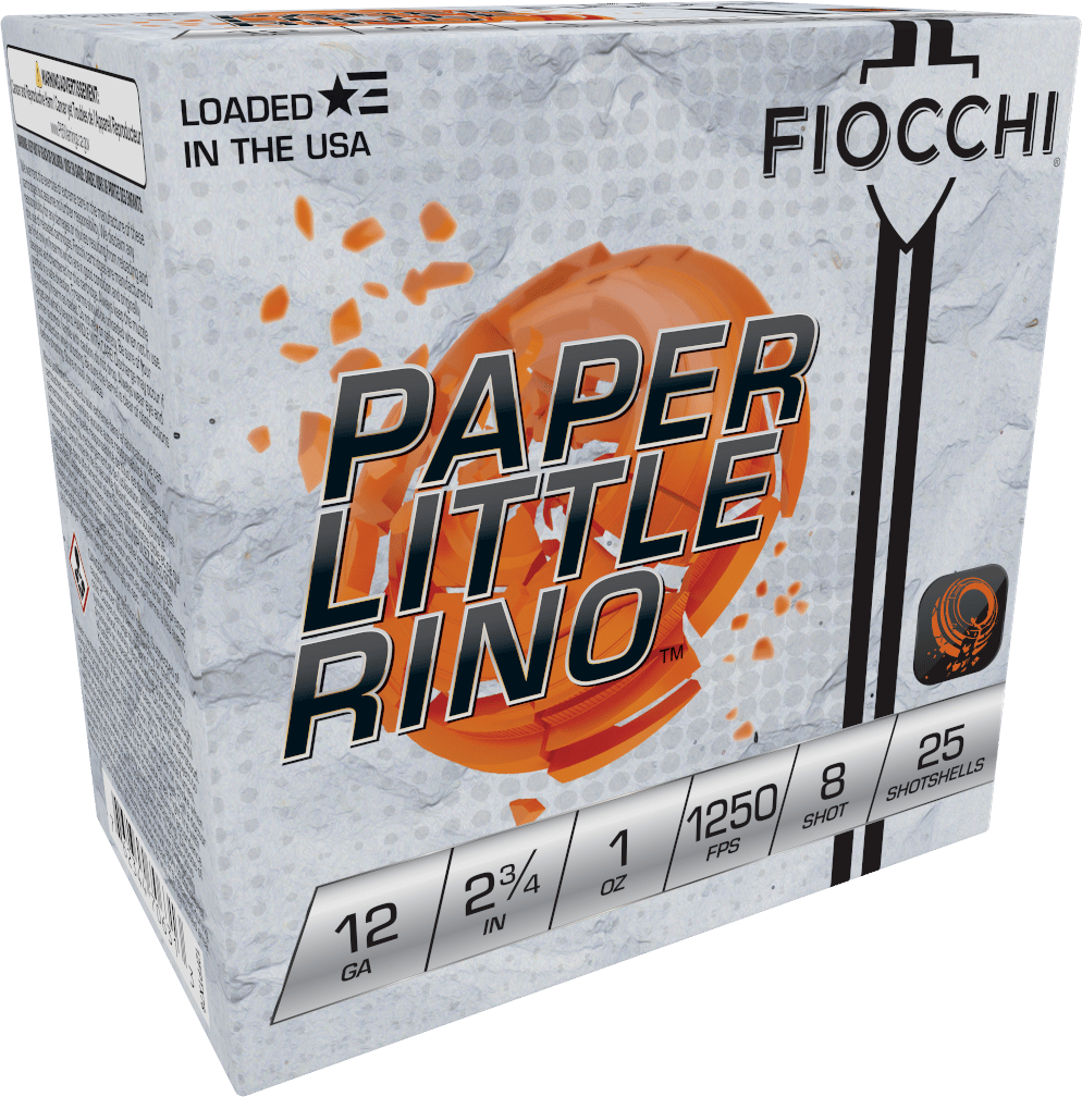 Fiocchi 12FPTX8 Paper Little Rino Extrema 12Gauge 2.75" 1oz 8Shot 25 Per Box/10 Case