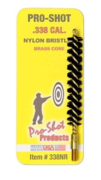 Pro-Shot 338NR Bore Brush  .338 Cal Rifle #8-32 Thread Nylon Bristles Brass Core