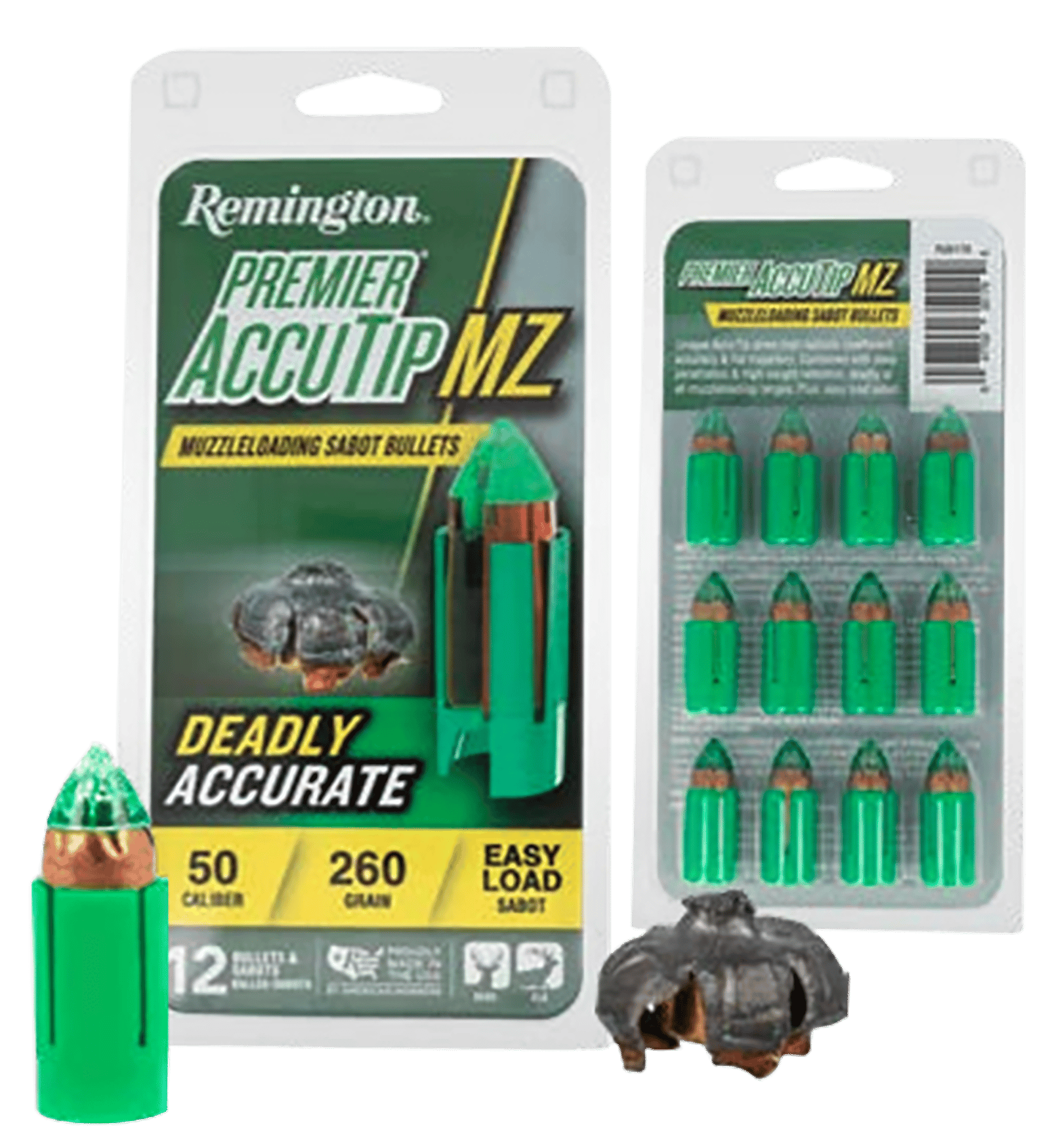 Remington Ammunition R20179 Premier AccuTip  50Cal 260gr Sabot Slug 12 Per Box/12 Case