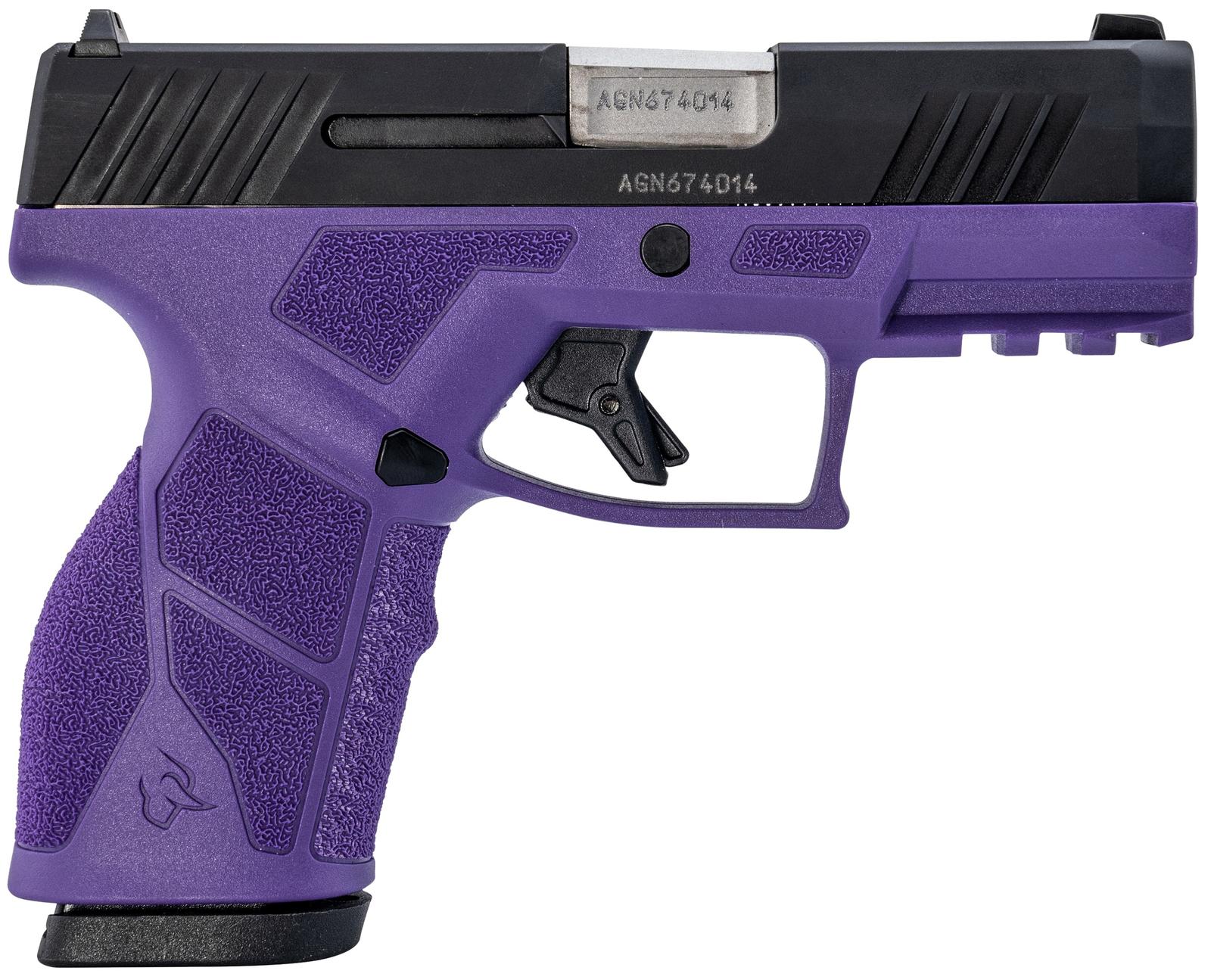 Taurus 1-GX2931DP-10 GX2  9mm Luger 10+1 3.37" Matte Stainless Steel Barrel, Matte Black Serrated Stainless Steel Slide, Dark Purple Polymer Frame w/Picatinny Rail, Polymer Grip