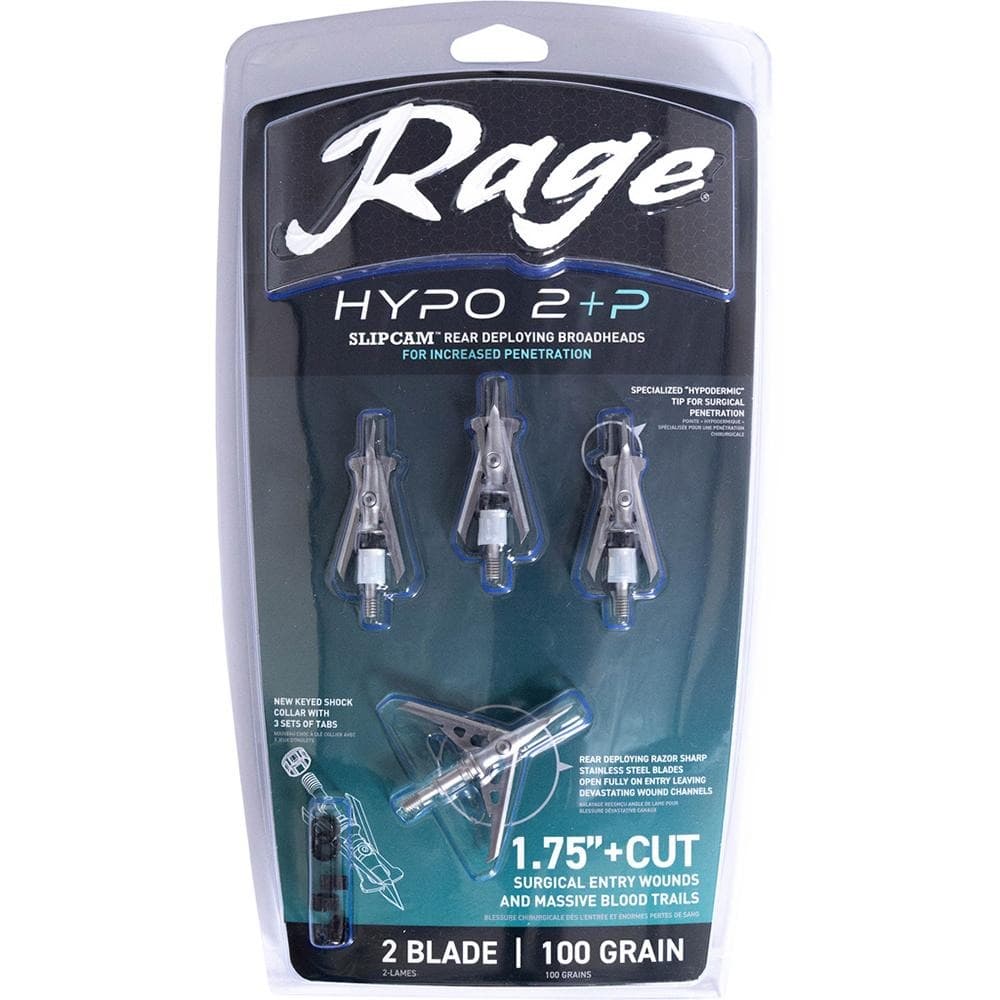 Rage Hypo 2 +P  Broadheads 100 gr 1.75" 4/ct