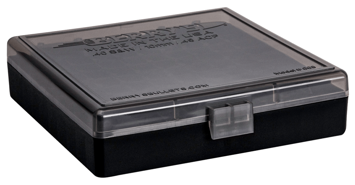 Berry's 92199 Ammo Box  40S&W/45ACP Smoke/Black Polypropylene 100rd