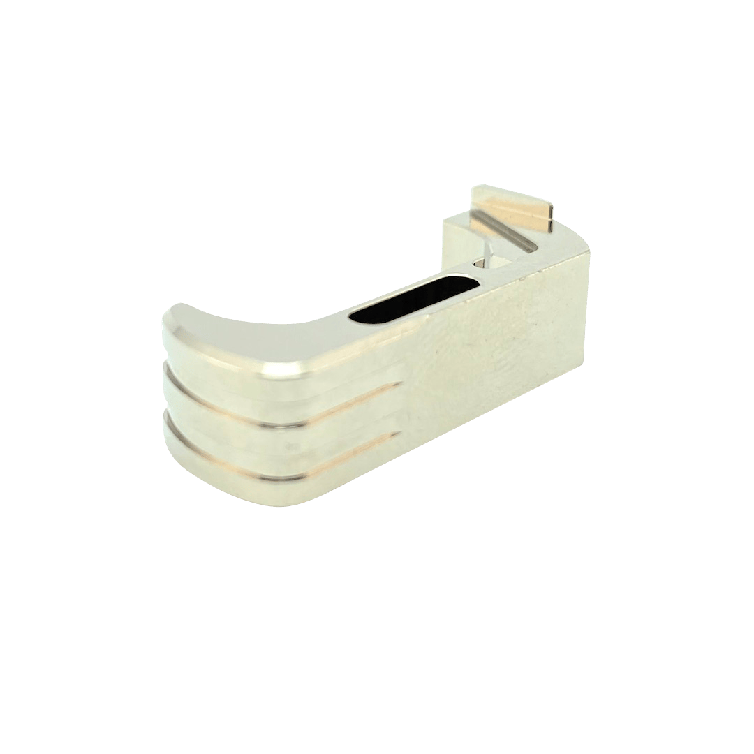 Cross Armory CRG5MCSV Mag Catch  Extended Compatible w/Glock Gen4-5 Silver Anodized Aluminum