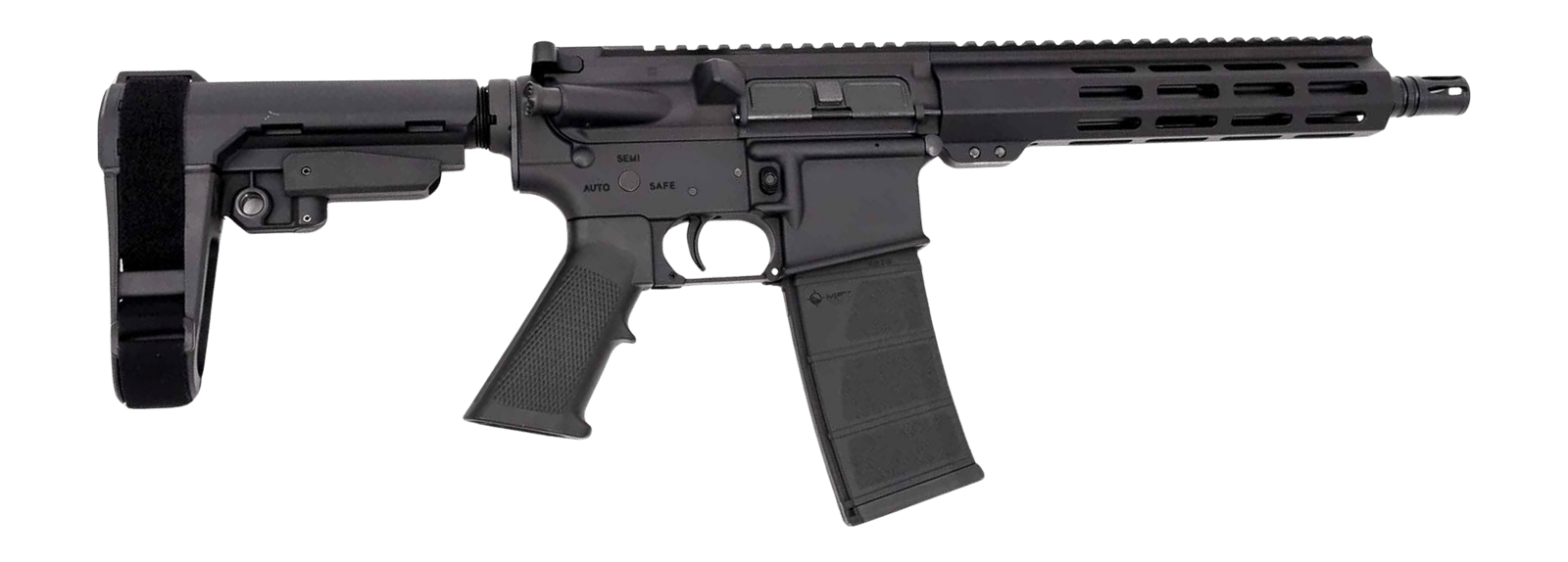 Andro Corp Industries 30010HB ACI-15 Halo 300 Blackout 30+1 10" Black Nitride Threaded Barrel, Black Anodized Aluminum Receiver w/Picatinny Rail, M-LOK Handguard, Black Polymer SBA3 Pistol Brace, A2 G