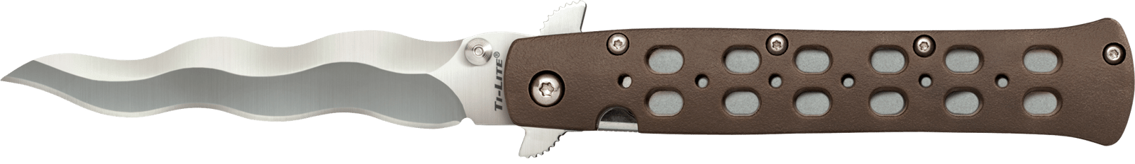 Cold Steel CS-26SK4 Ti-Lite  4" Folding Plain Kris AUS 10A Steel Blade/Flat Dark Earth Griv-Ex Handle