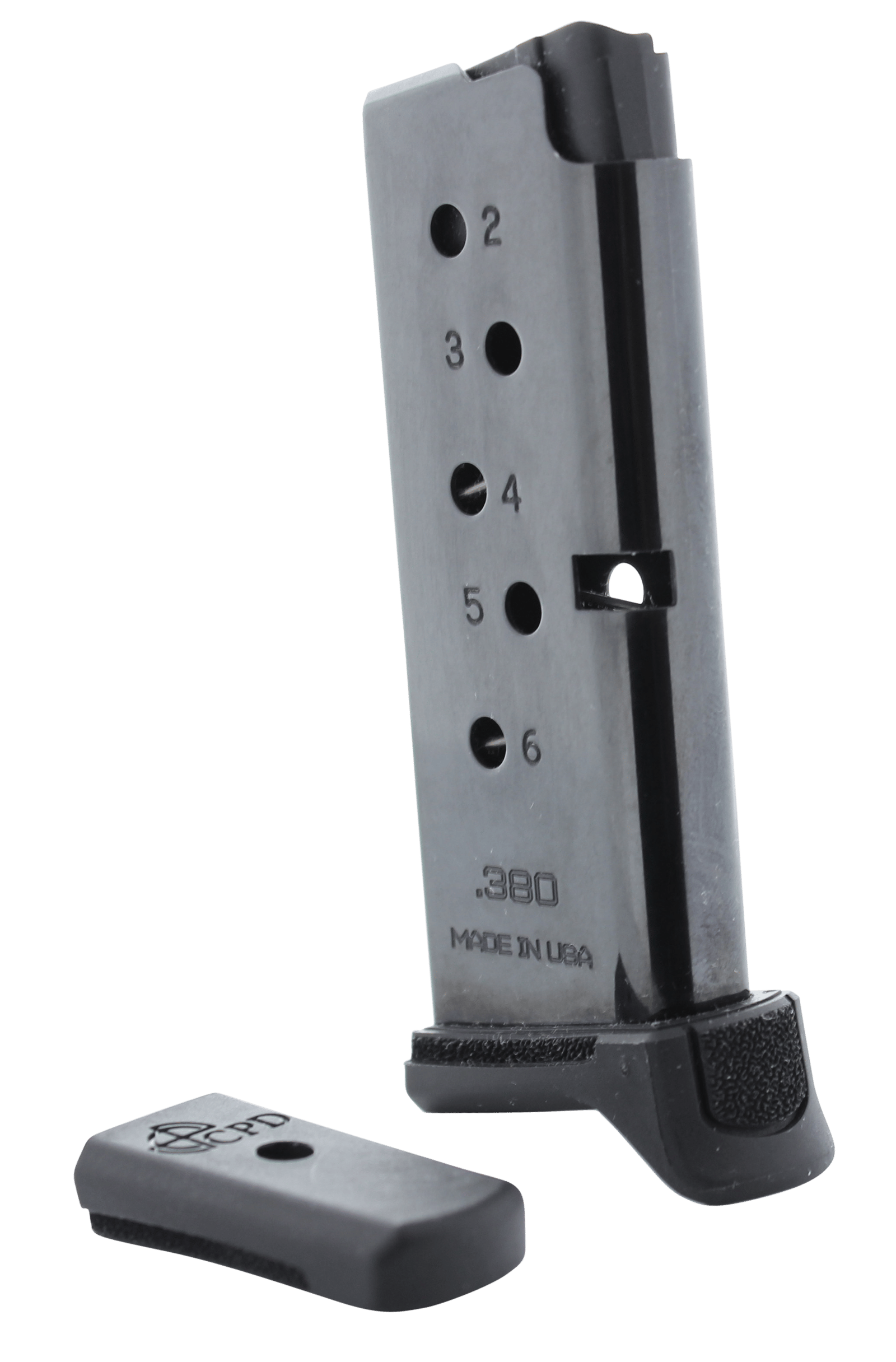 DuraMag 6X38141205RCPD Replacement  Black Detachable 6rd 380 ACP for Ruger LCP/LCP II