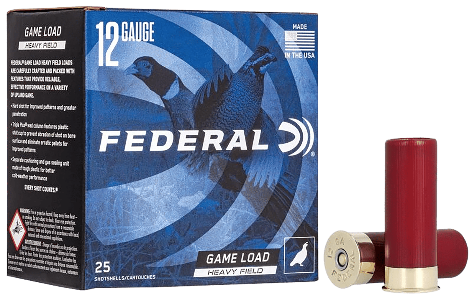 Federal H1255 Game-Shok Heavy Field 12Gauge 2.75" 1 1/4oz 5Shot 25 Per Box/10 Case