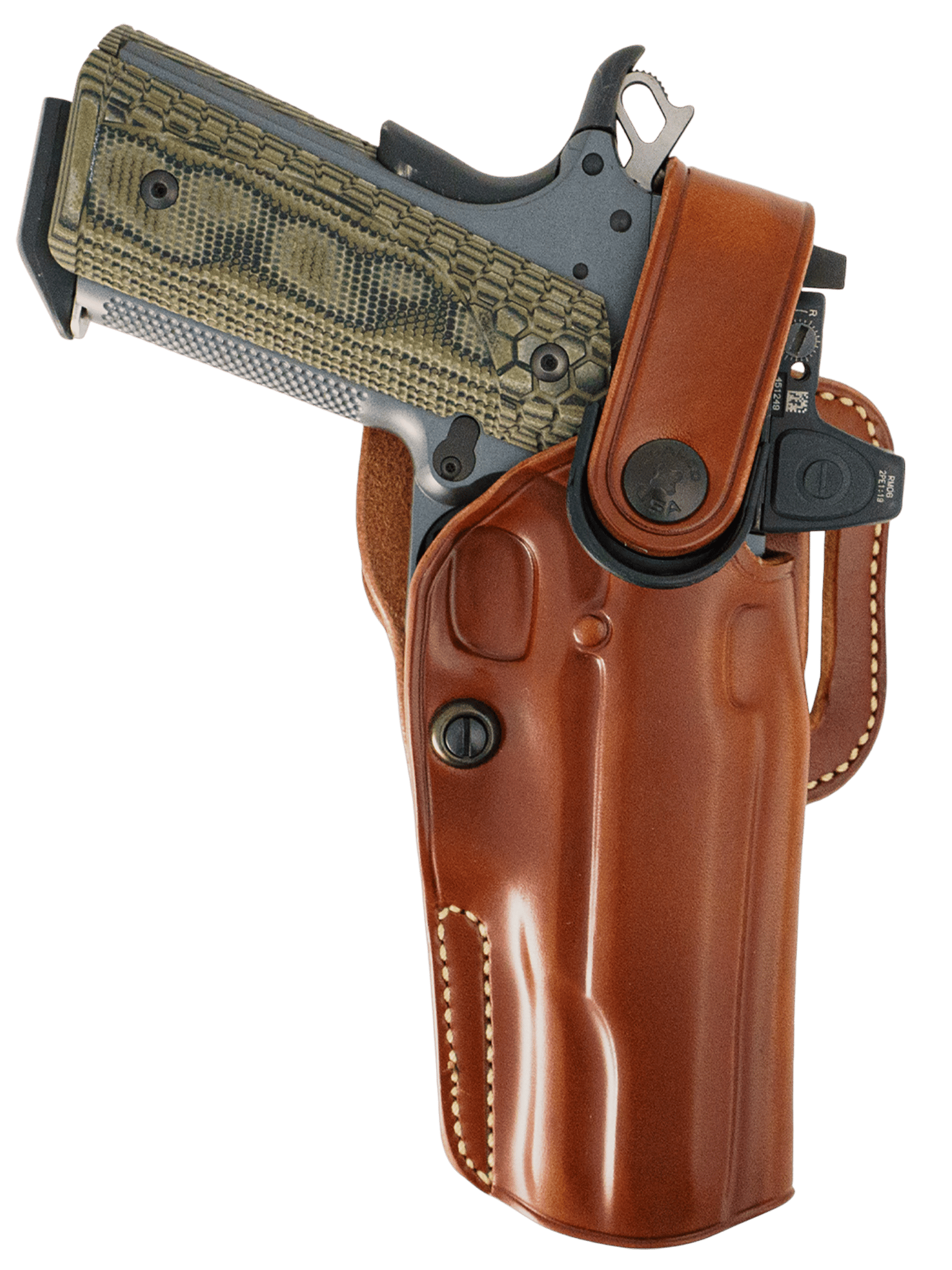 Galco APO212R APO Strongside/Crossdraw OWB Tan Steerhide Fits Kimber 1911 5" Right Hand