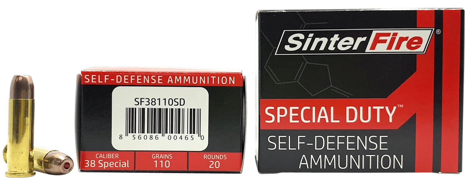 SinterFire Inc SF38110SD Special Duty (SD)  38Special 110gr Lead Free Frangible Hollow Point 20 Per Box/10 Case