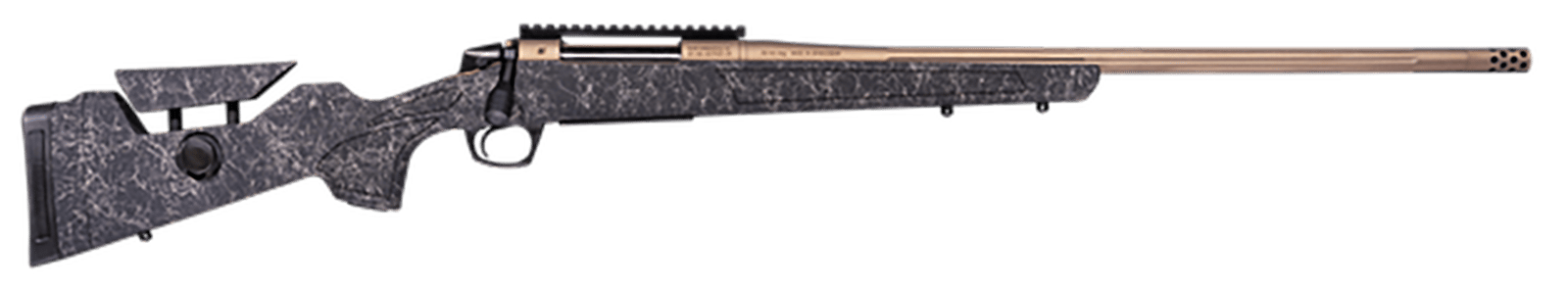CVA CR3960F Cascade Long Range Hunter Full Size 7mm Rem Mag 24" Smoked Bronze Cerakote Steel Threaded Barrel, Black w/Smoked Bronze Web Synthetic Stock