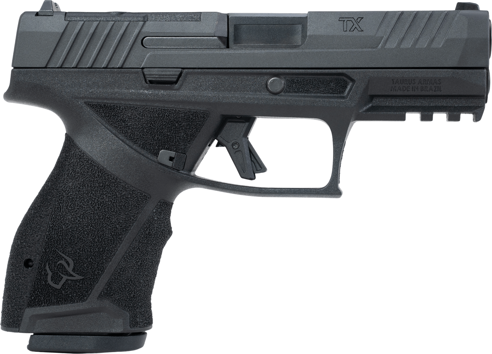 Taurus  TX 9  Compact 9mm Luger 10+1 4" Black Barrel, Black Nitride Alloy Steel Optic Ready/Serrated Slide, Black Stainless Steel Frame w/Picatinny Rail, Interchangeable Backstrap Grip