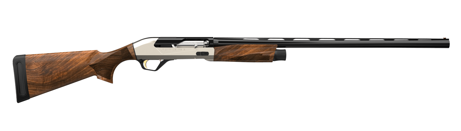 Retay USA ACEUL26 Ace Upland Ultralight 12 Gauge Semi-Auto 3" 3+1 26" Black Deep Bore Barrel, Aluminum Drilled & Tapped Slopeback Receiver, Fixed Satin Walnut  Stock