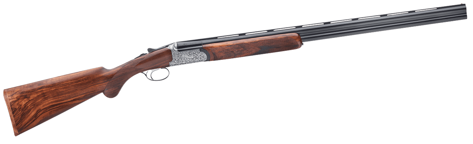 Rizzini USA 41011229 Round Body EM Full Size 12 Gauge Break Action 2rd 29" Vent Rib Barrel, Coin Anodized Silver Receiver, Fixed w/Prince of Whales Grip Grade III Turkish Walnut Stock