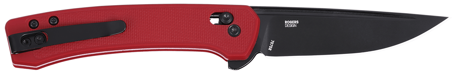 CRKT 7075R Q Compact 3.05" Folding Drop Point Plain Black Oxide 14C28N Steel Blade, Red Textured GRN Handle