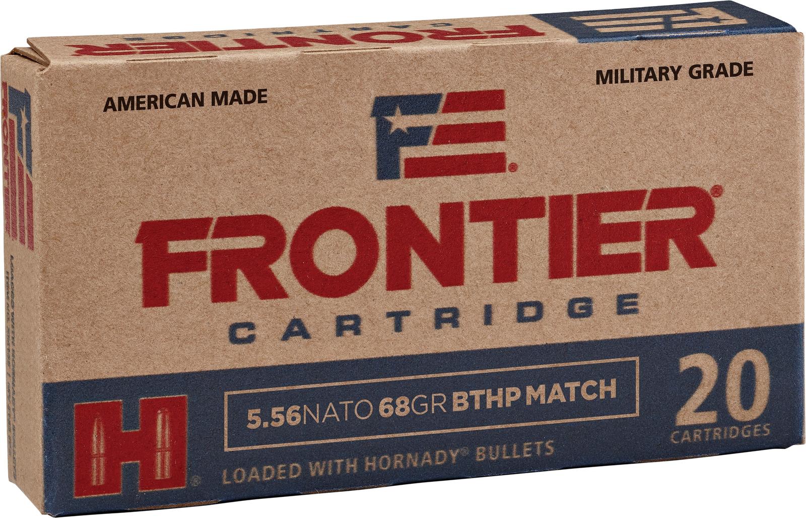Frontier Cartridge FR310 Military Grade Centerfire Rifle 5.56x45mmNATO 68gr Hollow Point Boat Tail Match 20 Per Box/25 Case