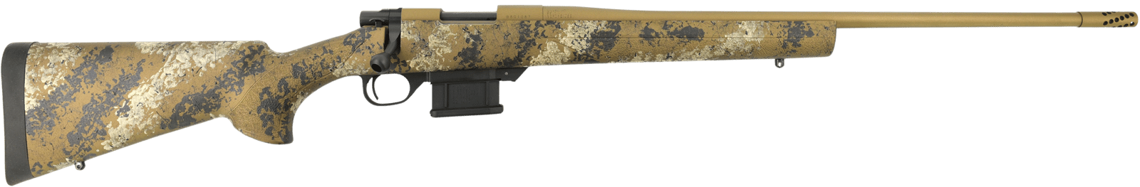 Howa HMFN65GRSE 1500 Fence Line 6.5 Grendel 5+1 22" Flat Dark Earth Cerakote Threaded Barrel, Flat Dark Earth Cerakote Aluminum Drilled & Tapped Receiver, Scorched Earth Camo Fixed Synthetic Stock, Ri