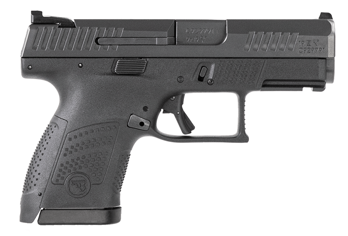 CZ-USA 91560 P-10 S  9mm Luger 12+1 3.50" Black Steel Barrel, Black Nitride Serrated Steel Slide, Black Polymer Frame w/Picatinny Rail, Black Interchangeable Backstrap Grip, Ambidextrous