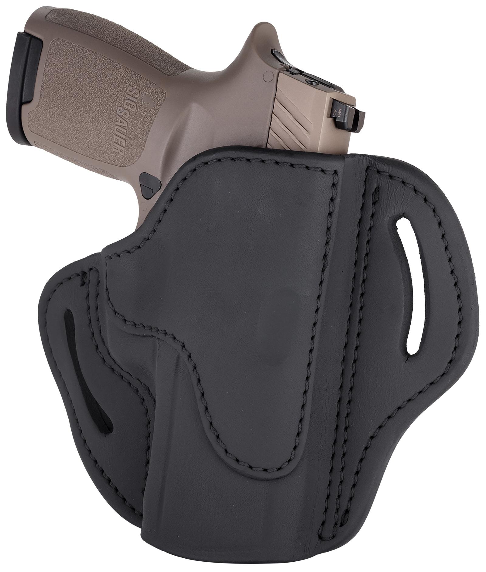 1791 Gunleather BH24SSBLR BH2.4S  OWB Open Top 2.4 Stealth Black Leather Belt Slide Fits FN 509/Springfield XD-M/HK VP9SK