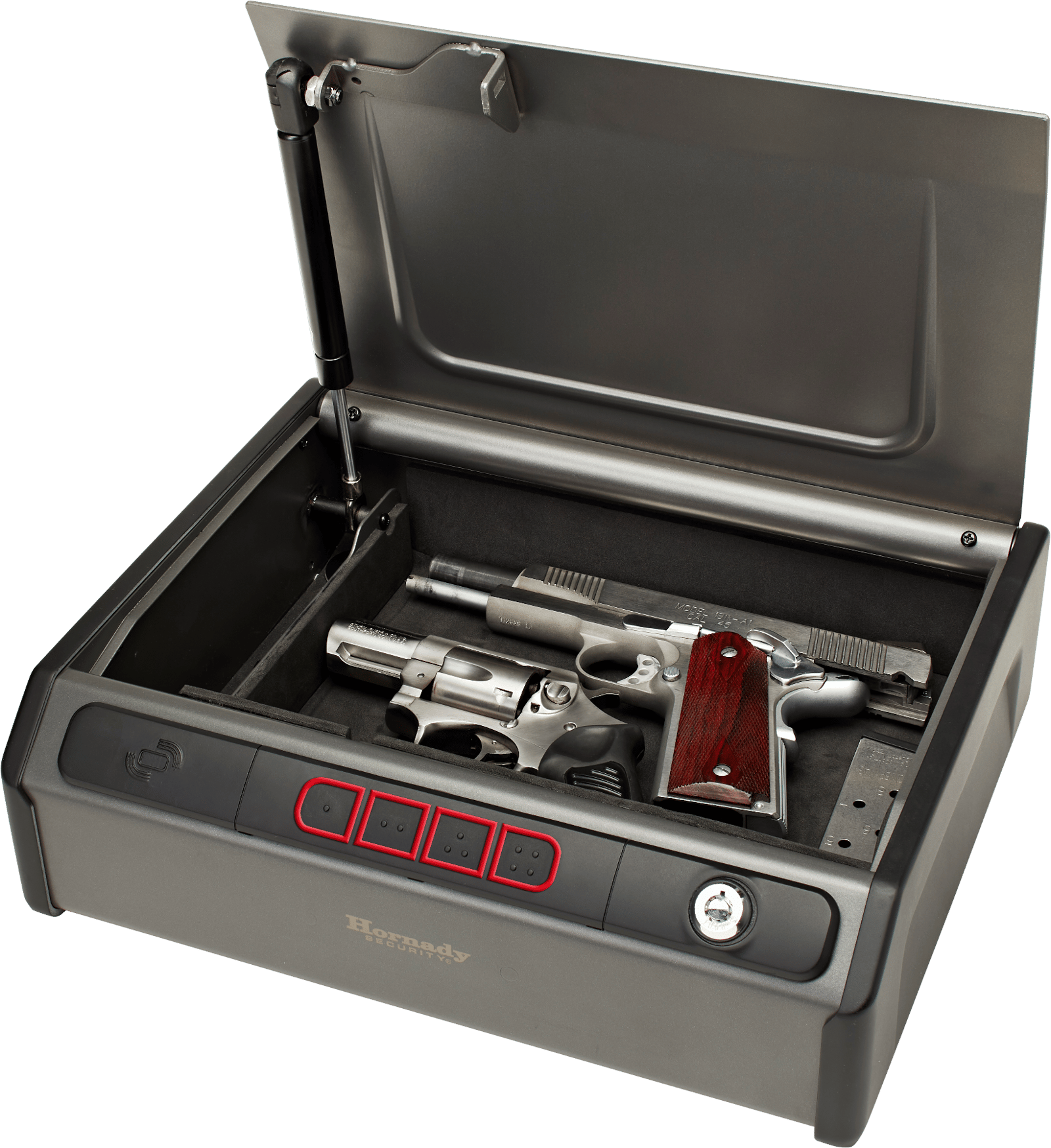 Hornady 97436 Rapid Safe  RFID Access Code Key Entry Gray Steel Holds 2 Handguns