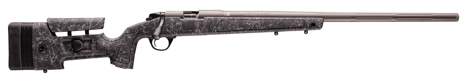 CVA PR5020N Endura LRH 45 Cal 26" Tungsten Cerakote Fluted Threaded Barrel, Drilled & Tapped Stainless Steel Receiver, Fixed Black w/Tungsten Webbing Synthetic Stock
