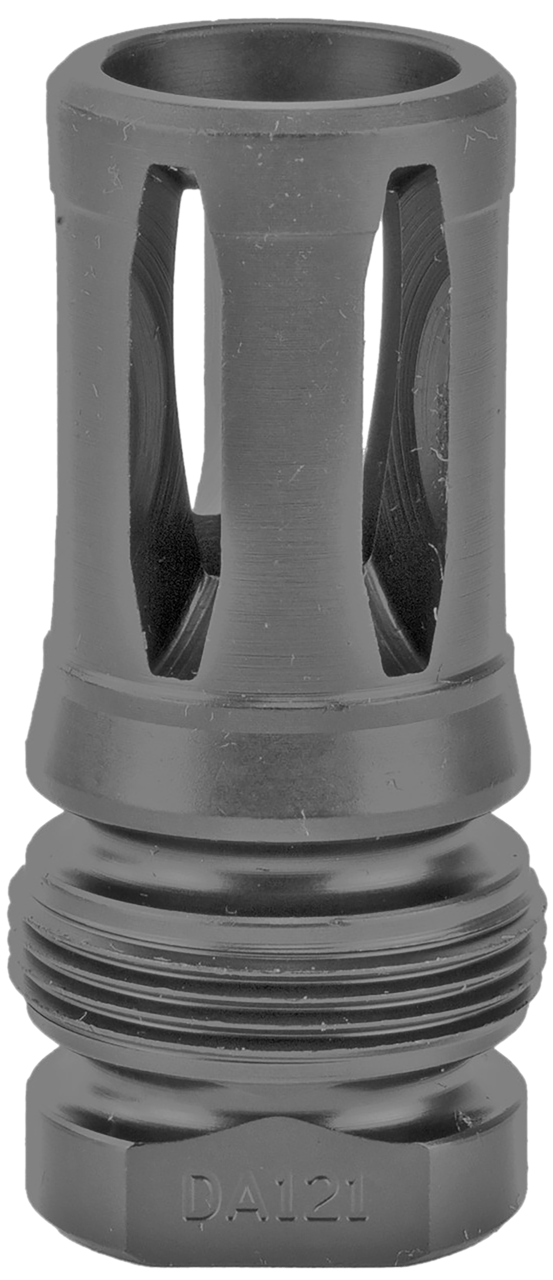 Dead Air DA121 Xeno Flash Hider Black Nitride 4140 Steel with 1/2"-28 tpi Threads, 2.16" OAL & .99" Diameter