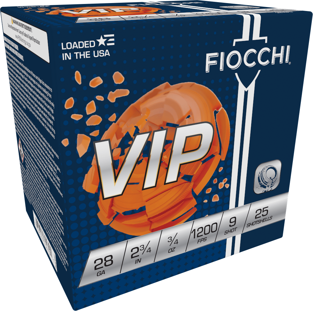 Fiocchi 28VIP9 Exacta Target VIP 28Gauge 2.75" 3/4oz 9Shot 25 Per Box/10 Case
