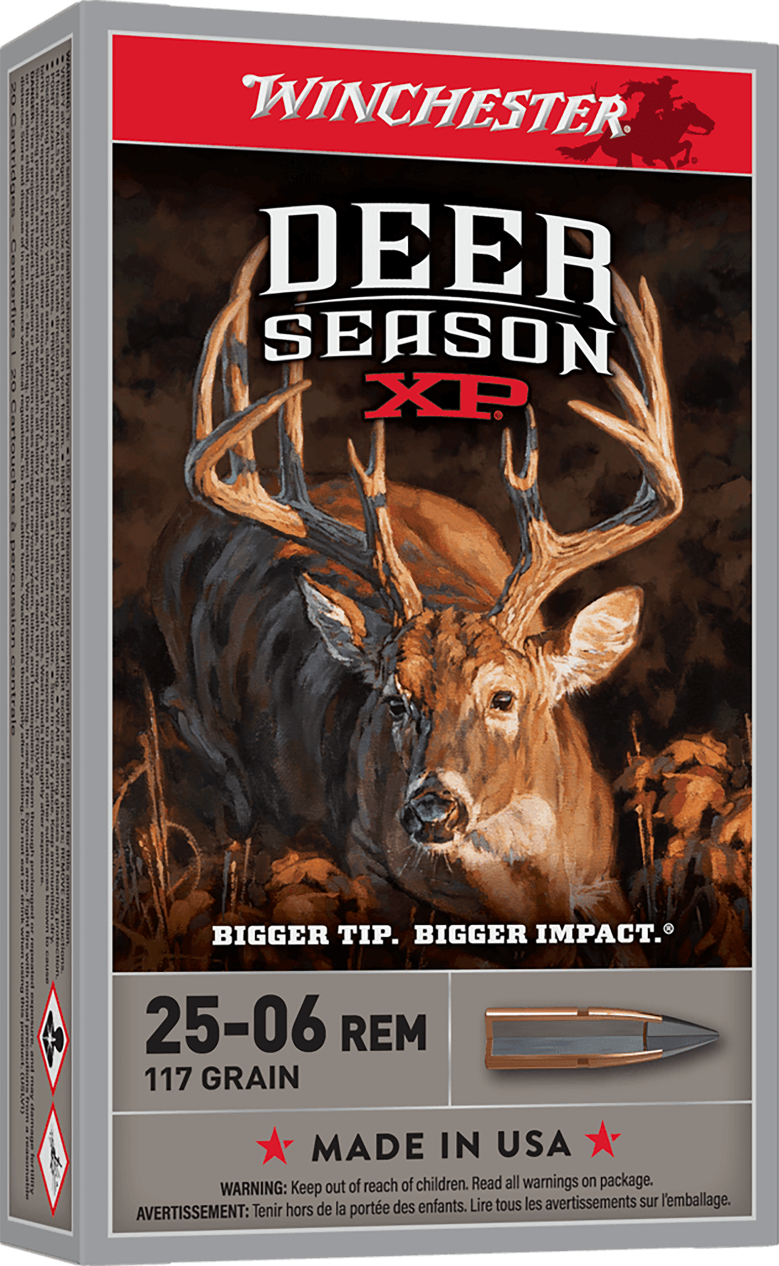 Winchester Ammo X2506DS Deer Season XP 25-06Rem 117gr Extreme Point 20 Per Box/10 Case