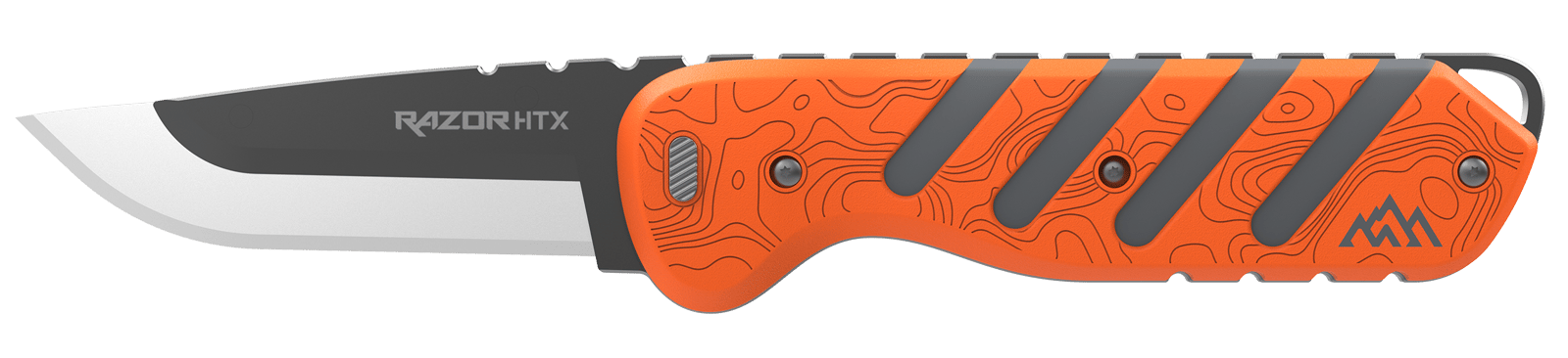 Outdoor Edge HTX30B6C Razor HTX  3" Folding Plain 420J2 SS Blade Orange/Gray