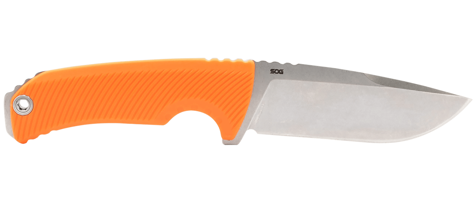 S.O.G SOG17060343 Tellus FX 4.20" Fixed Clip Point Plain Stonewashed Cryo 440C SS Blade/ Blaze Orange Textured GRN Handle