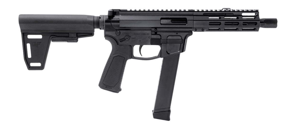 Gforce Arms GFHYB745 Jawbone  45 ACP 26+1 7" Black QPQ Threaded Barrel, Black Anodized Aluminum Alloy Receiver w/Picatinny Rail, Black Ace of Brace Paddle Pistol Brace, Black Polymer Grip, Ambidextrou