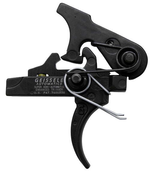 Geissele Automatics 05160 SSA-E  Two-Stage Curved Trigger with 2.90-3.80 lbs Draw Weight & Black Oxide Finish for AR-Platform