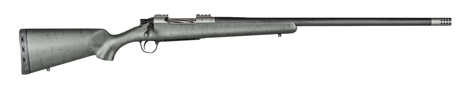 Christensen Arms CA10268215432 Summit TI  Full Size Frame 300 Win Mag 3+1, 26" Natural Titanium Steel Threaded Barrel, Natural Titanium Aluminum Receiver Green w/Black Webbing Fixed Sporter Stock