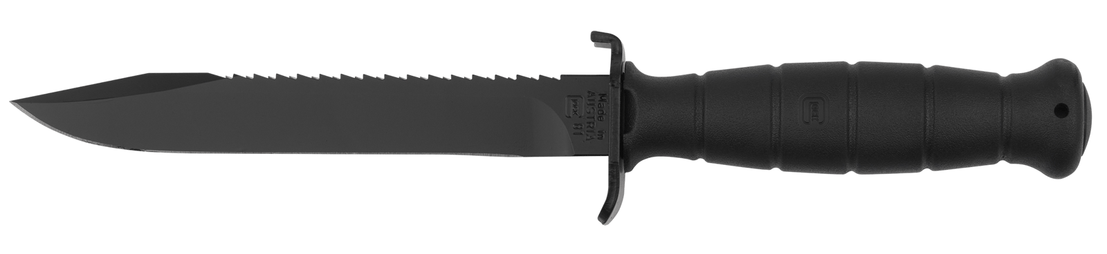 Glock KB17281 Field  7" Fixed Clip Point Plain/Saw Black High Carbon Steel Blade/ Black Textured Trimond Polymer Handle
