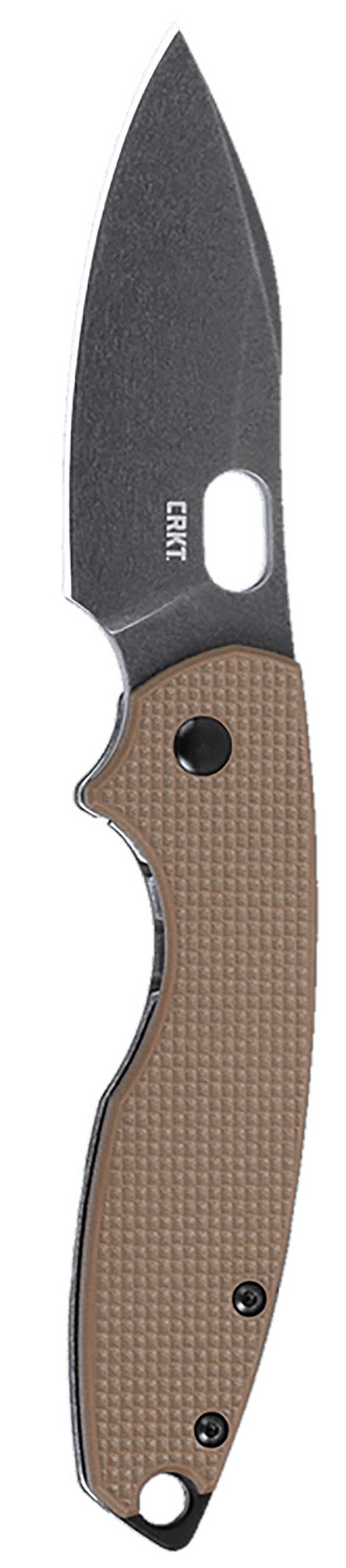 CRKT 5317B Pilar III 2.97" Folding Spear Point Plain Stonewashed D2 Steel Blade, Brown G10/SS Handle