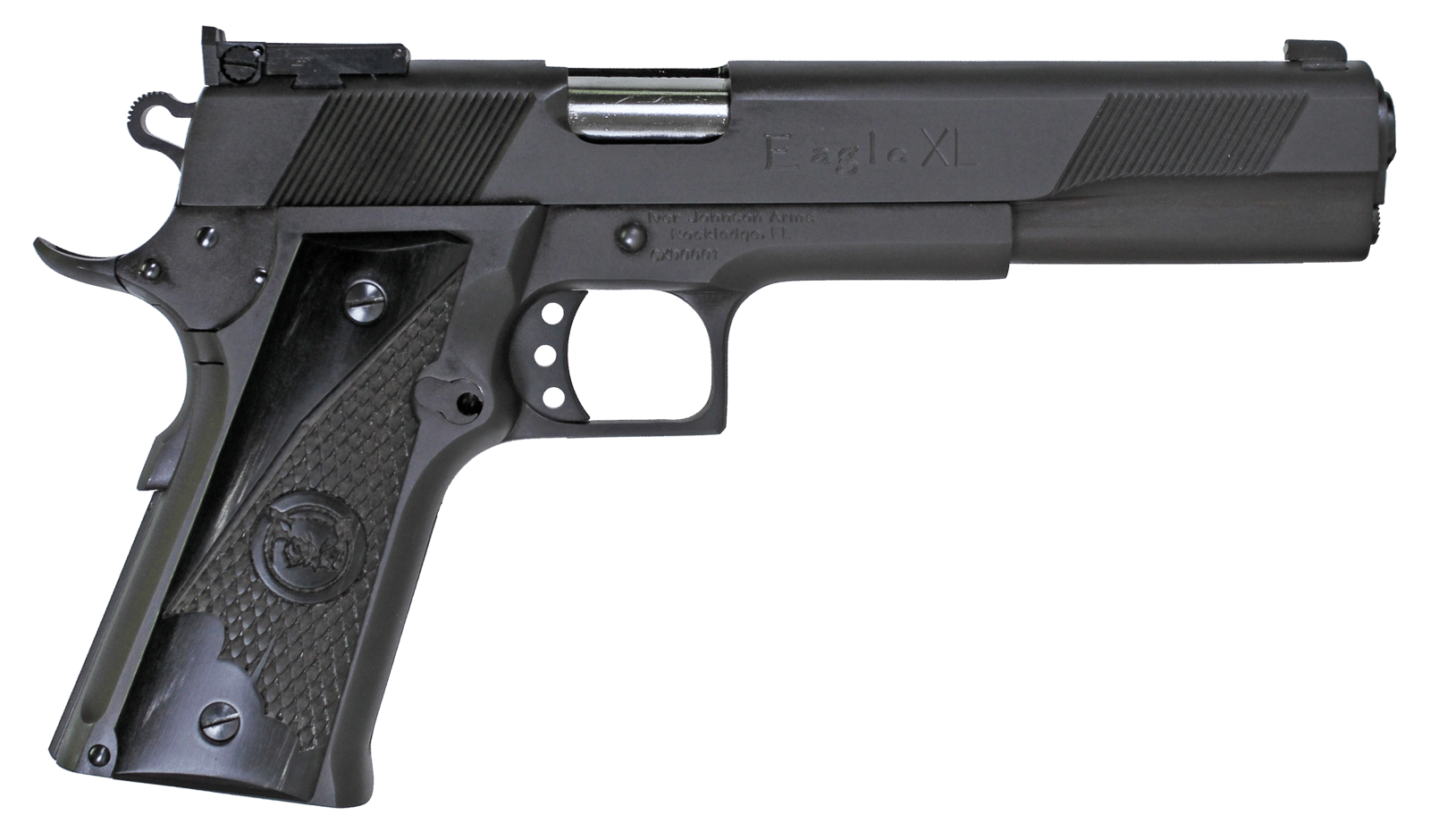 Iver Johnson Arms EAGLEXL10DS Eagle XL  Full Size Frame 10mm Auto 15+1 6" Stainless Steel Barrel, Matte Black Steel Long/Serrated Slide, Black Steel Frame w/Beavertail, G10 Grip