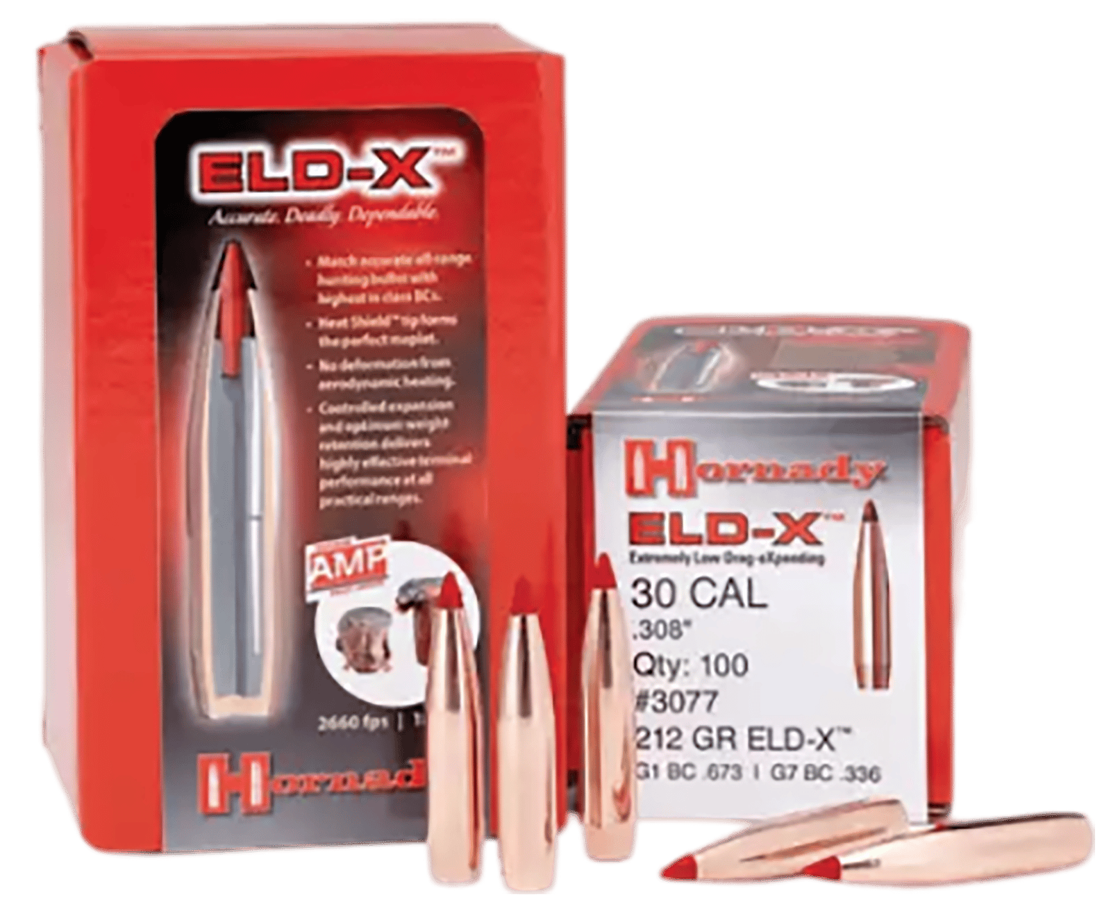 Hornady 3078 ELD-X  30 Cal .308 220 gr Extremely Low Drag eXpanding 100 Per Box/ 15 Case